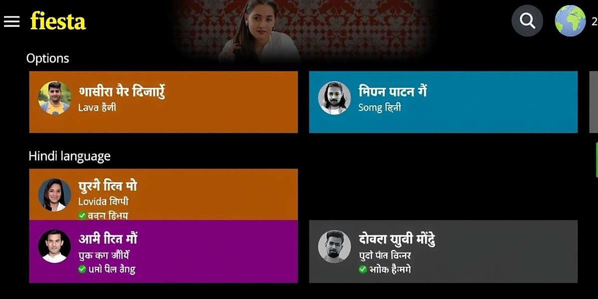 Fiesta Goal Getters - Regional Language Support Fiesta Goal Getters interface showing Hindi language options