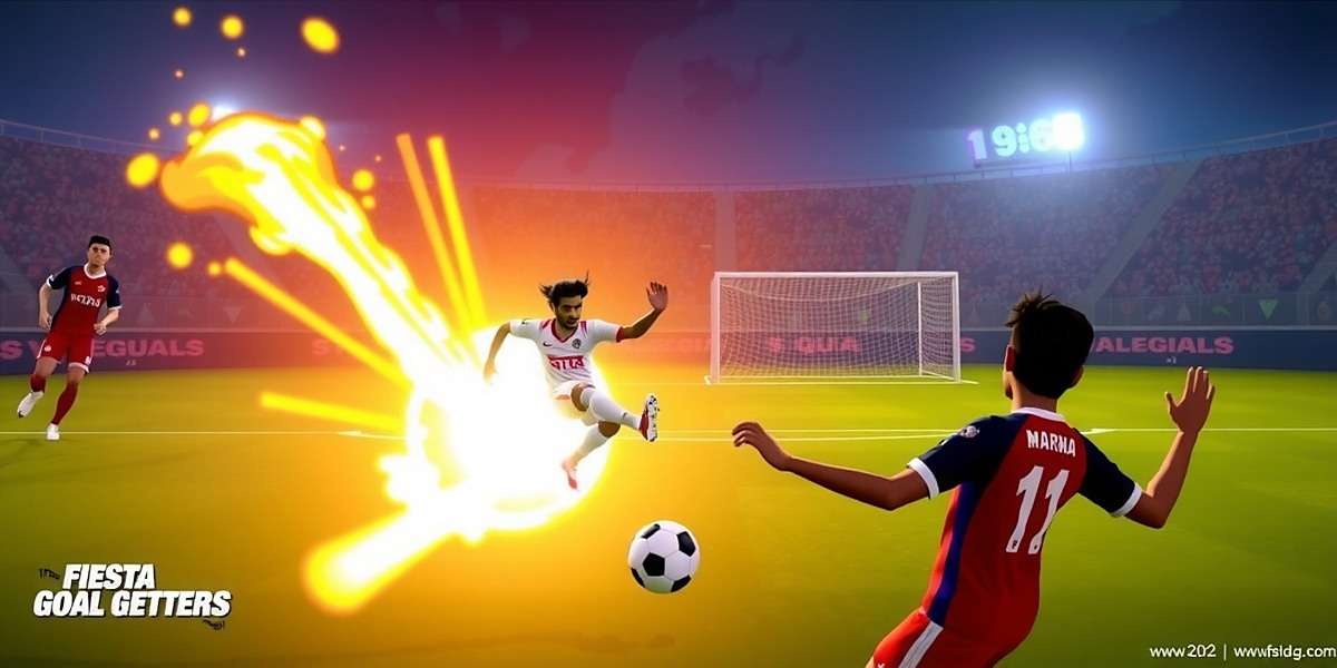 Fiesta Goal Getters - Realistic Football Action Fiesta Goal Getters gameplay showing an intense football match with Indian players